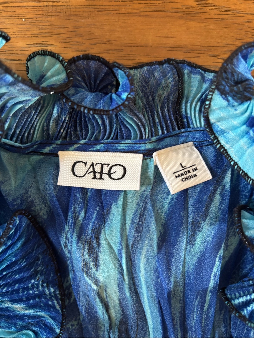 Cato Blue Ruffle Statement Top - Picture 5 of 5